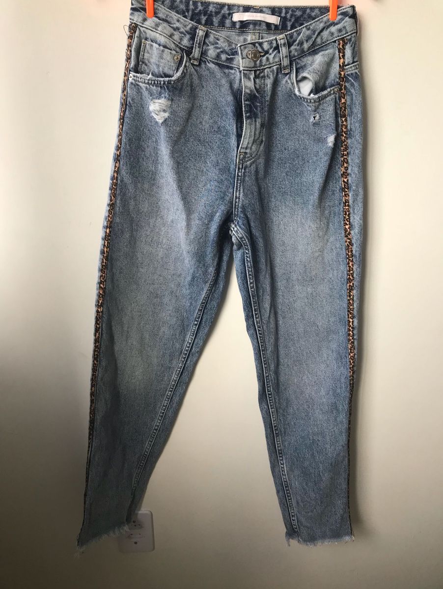 calça jeans mom zara