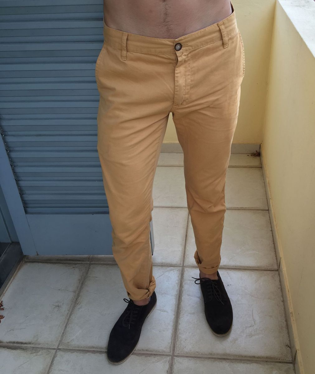 calça mostarda masculina