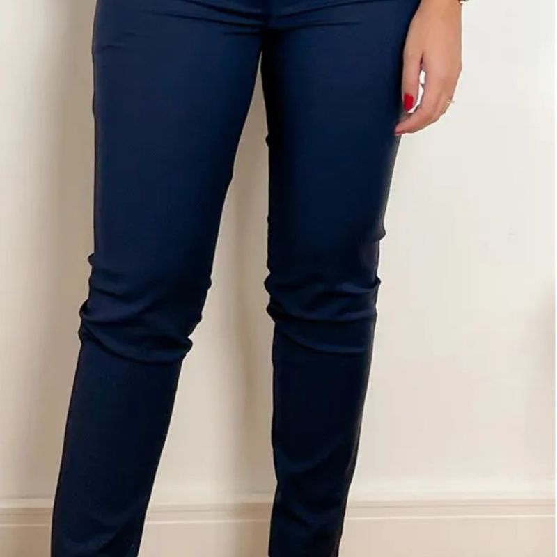 Calça oxford hot sale feminina azul marinho