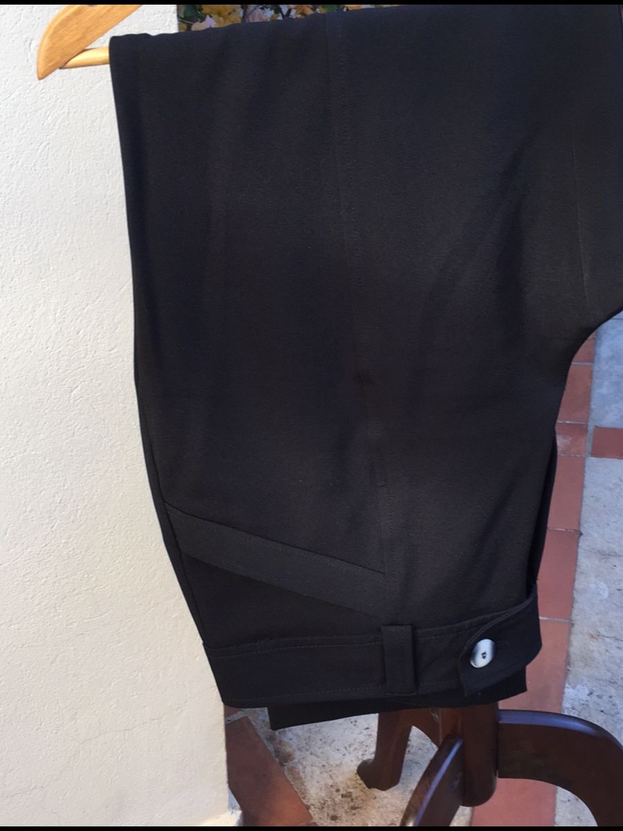 calça oxford cintura alta