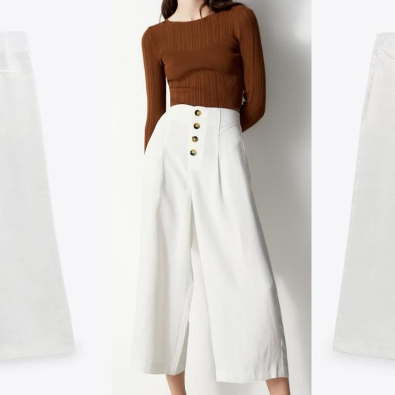 zara calÃ§a pantacourt branca