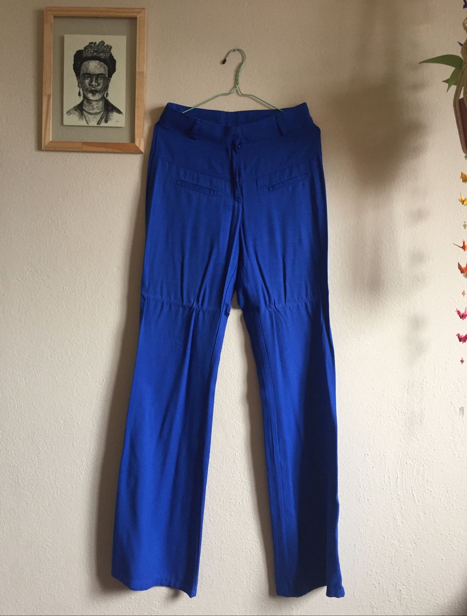 calça pantalona azul royal