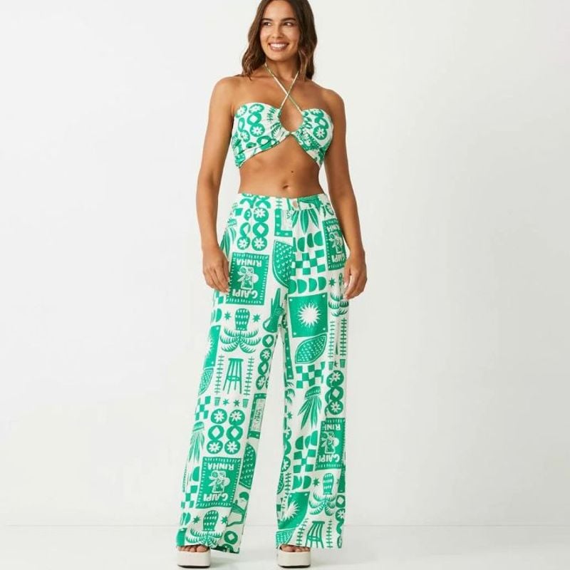 Calça Pantalona Linho Blue Steel Renner Renner Usado 102088036