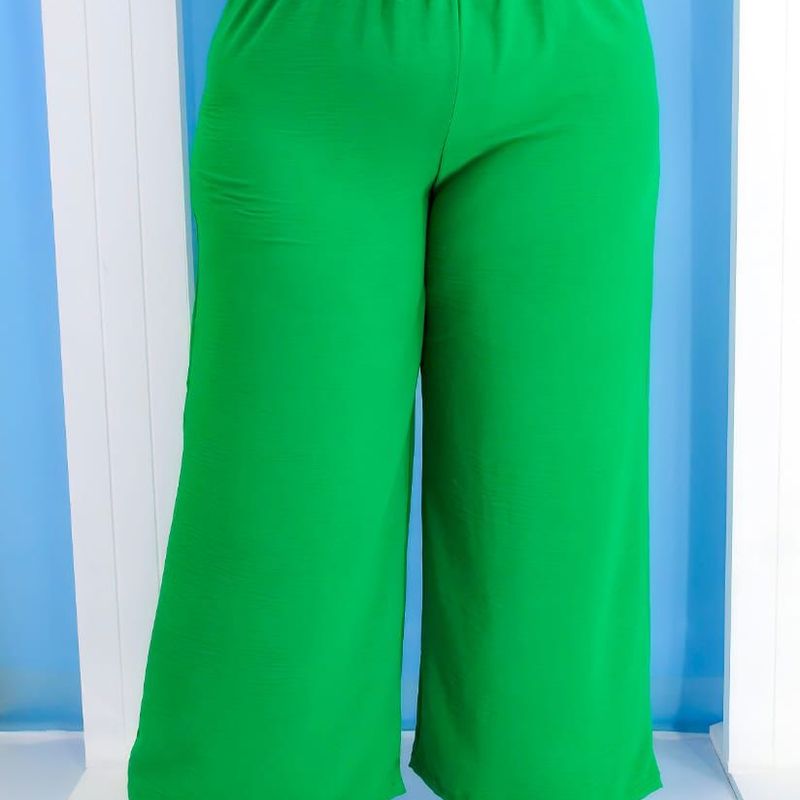 Calça feminina pantalona plus size duna lastex na cintura elegante