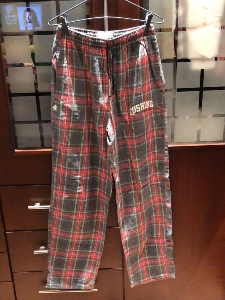 calça xadrez vermelha pijama