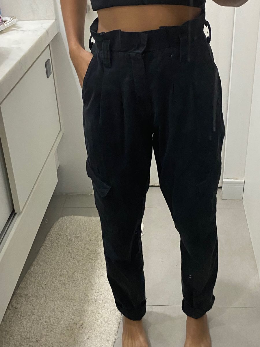 Calca Preta Cargo Cea | Calça Feminina C&A Usado 83592493 | enjoei