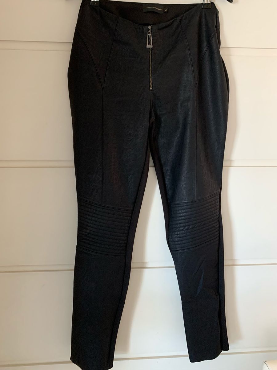 calça preta feminina couro