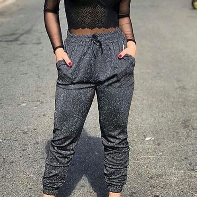 Calça preta hot sale lurex