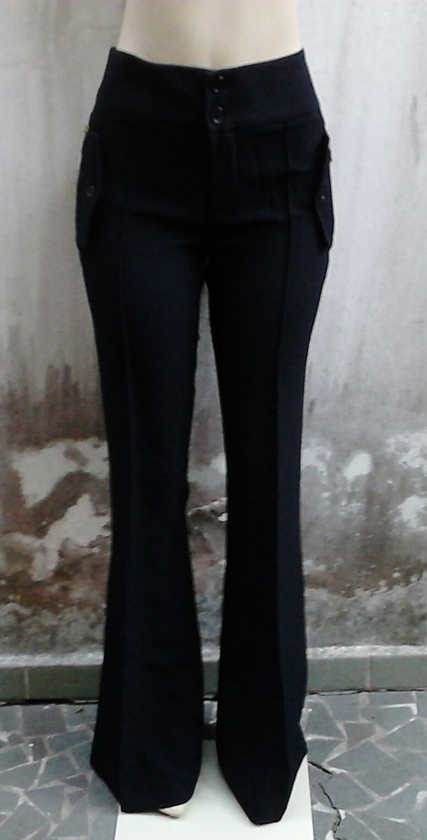 calça social feminina cintura alta flare
