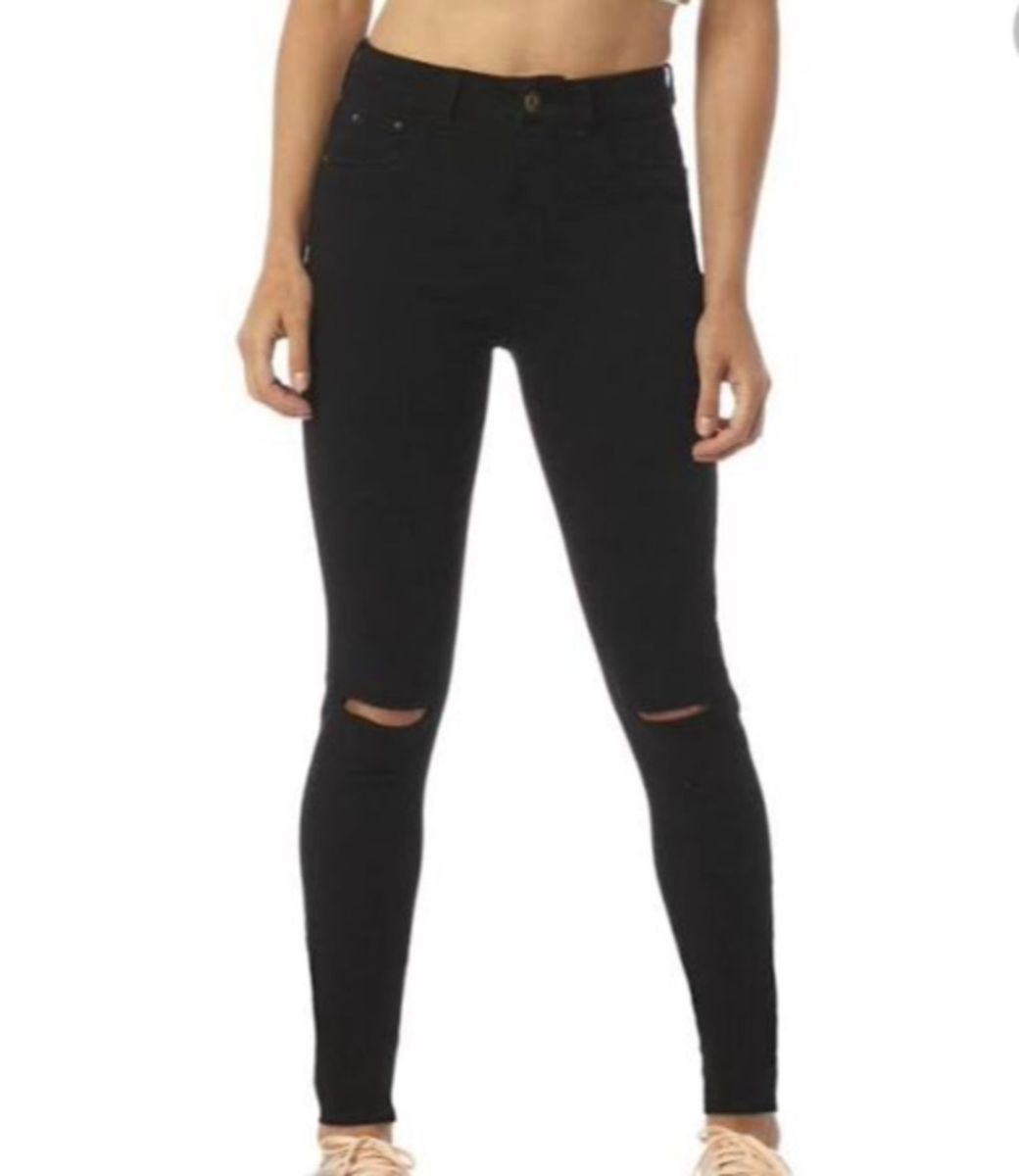 calça jeans feminina com listra