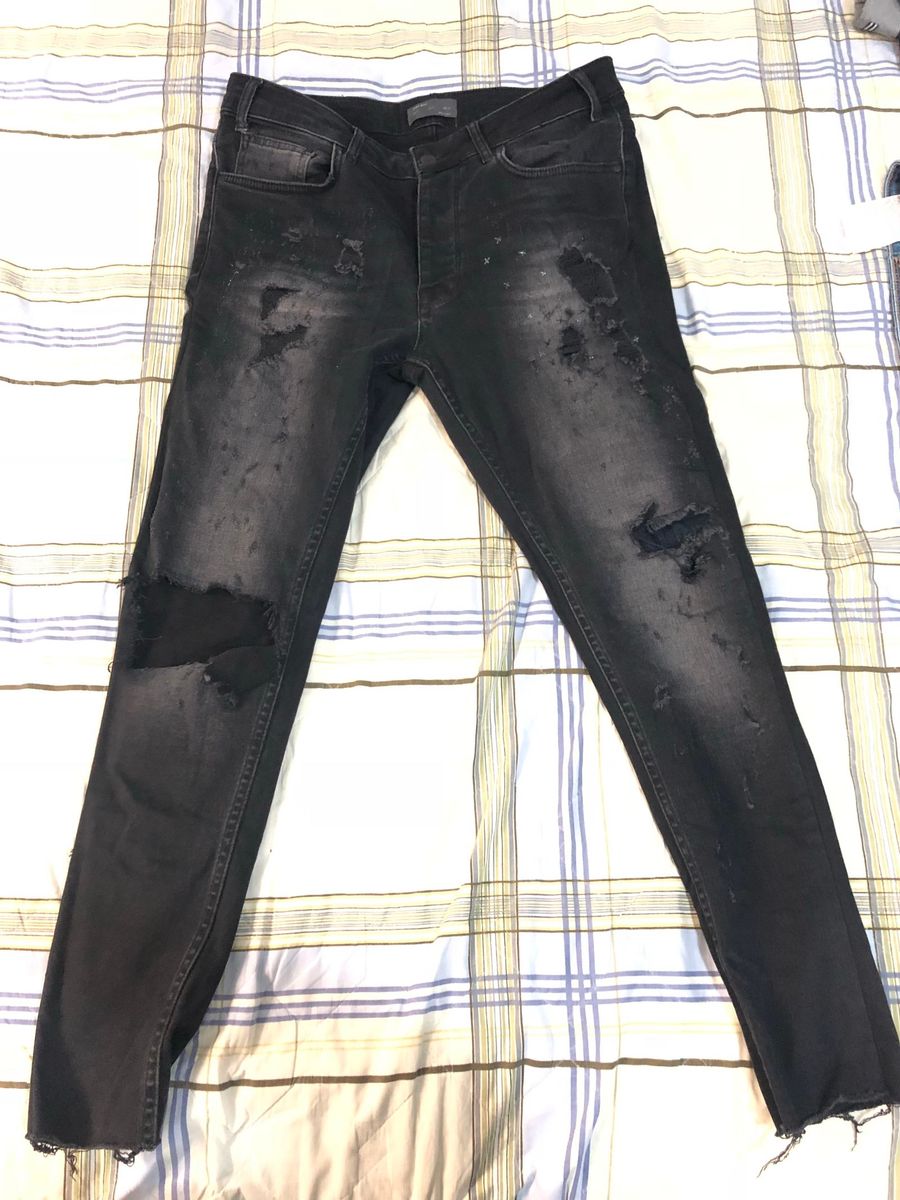 calça jeans preta zara