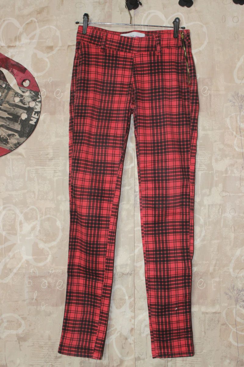 calça punk xadrez