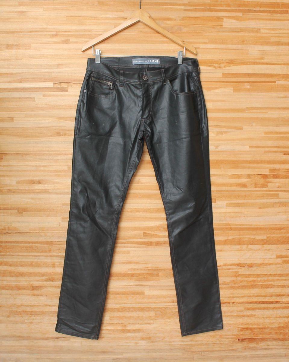 calça jeans resinada masculina