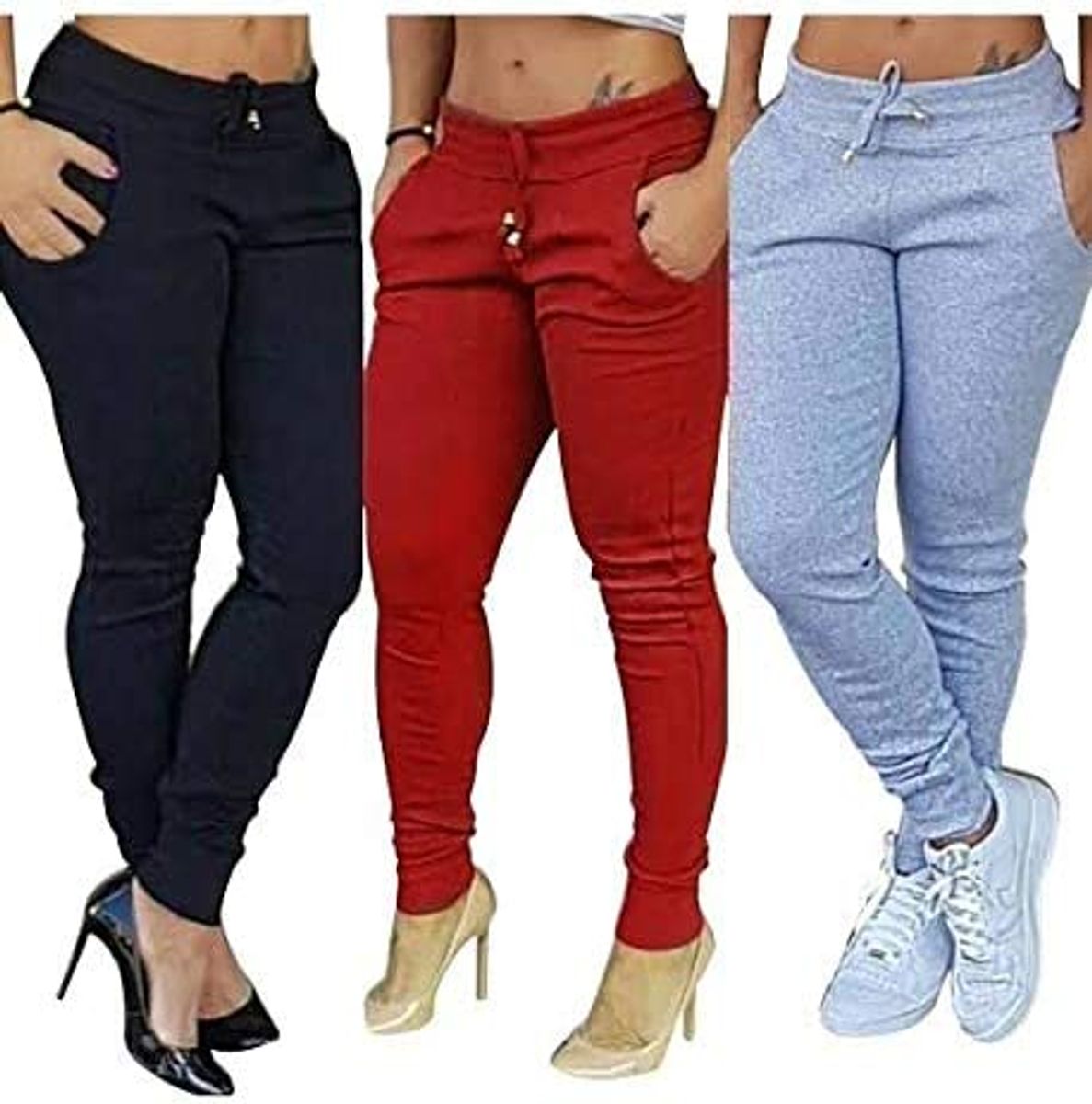 Calça Ribana Canelada Moletinho Moletom Feminino de Frio, Calça Feminina  Nunca Usado 80503083