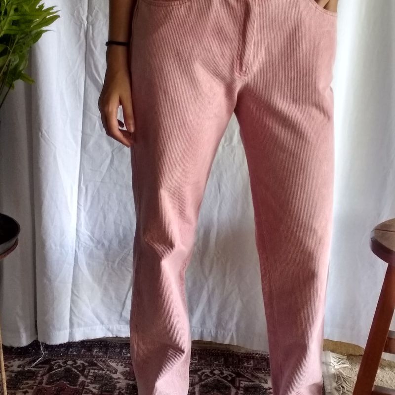 Calça store rosa pastel