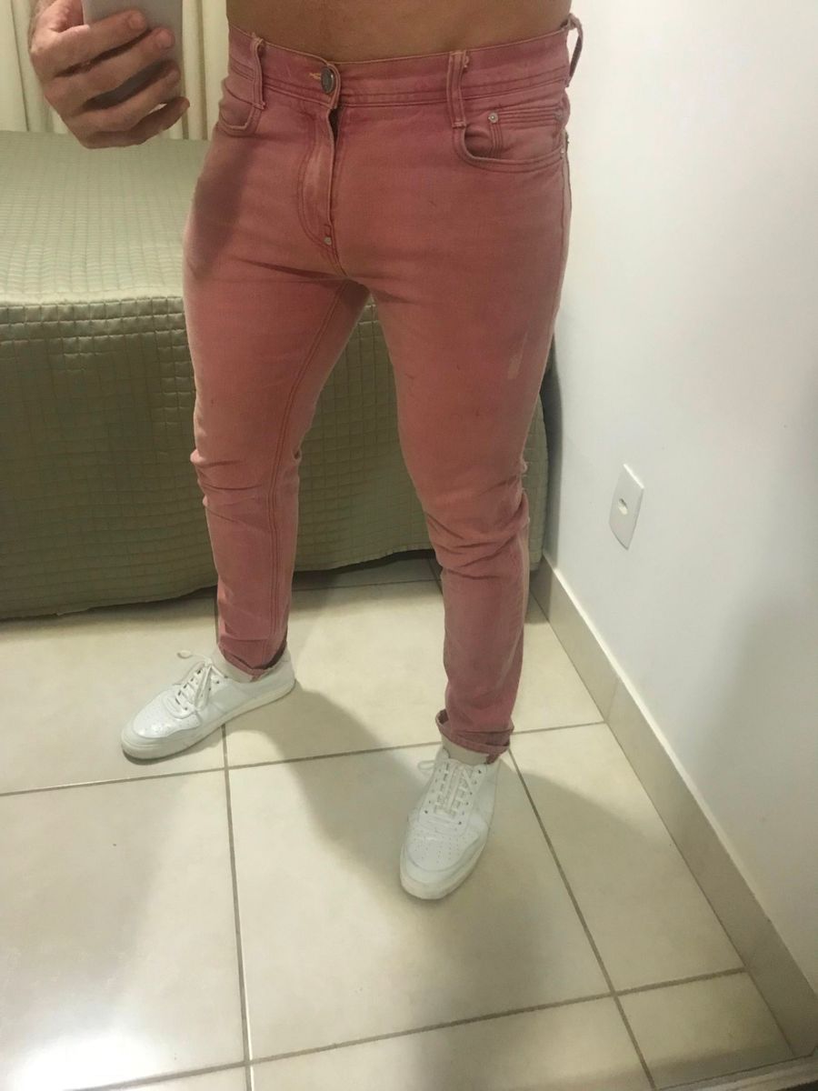 calça rosa masculina