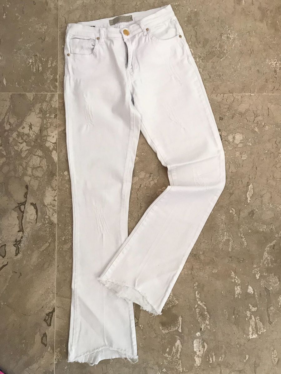 calça de sarja branca feminina