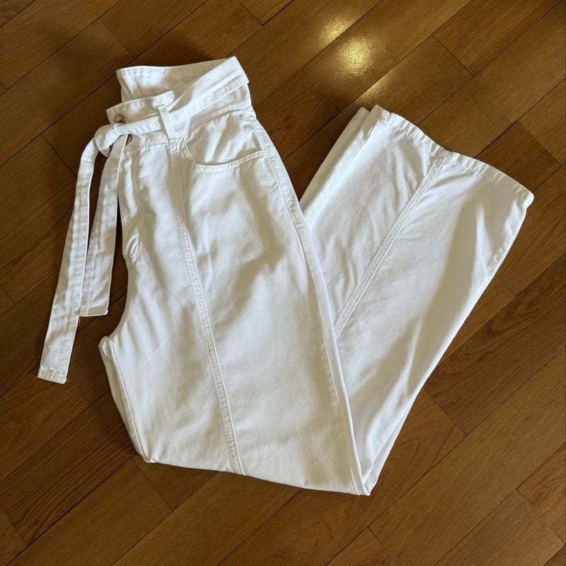 Calça Branca CalÃ§a Pantalona Jeans Riachuelo Calça Sarja Branca
