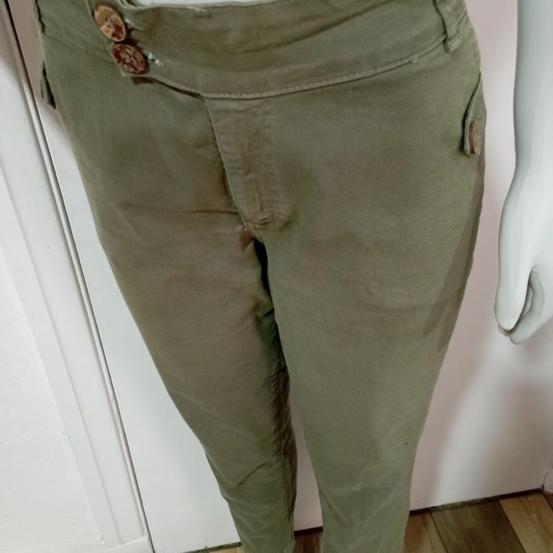 Calça de sarja 2024 feminina verde musgo