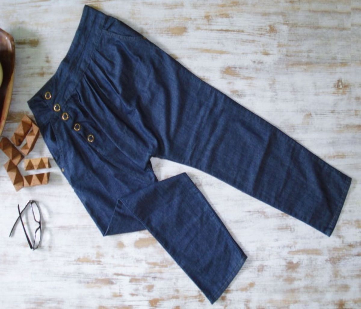 calça saruel jeans feminina