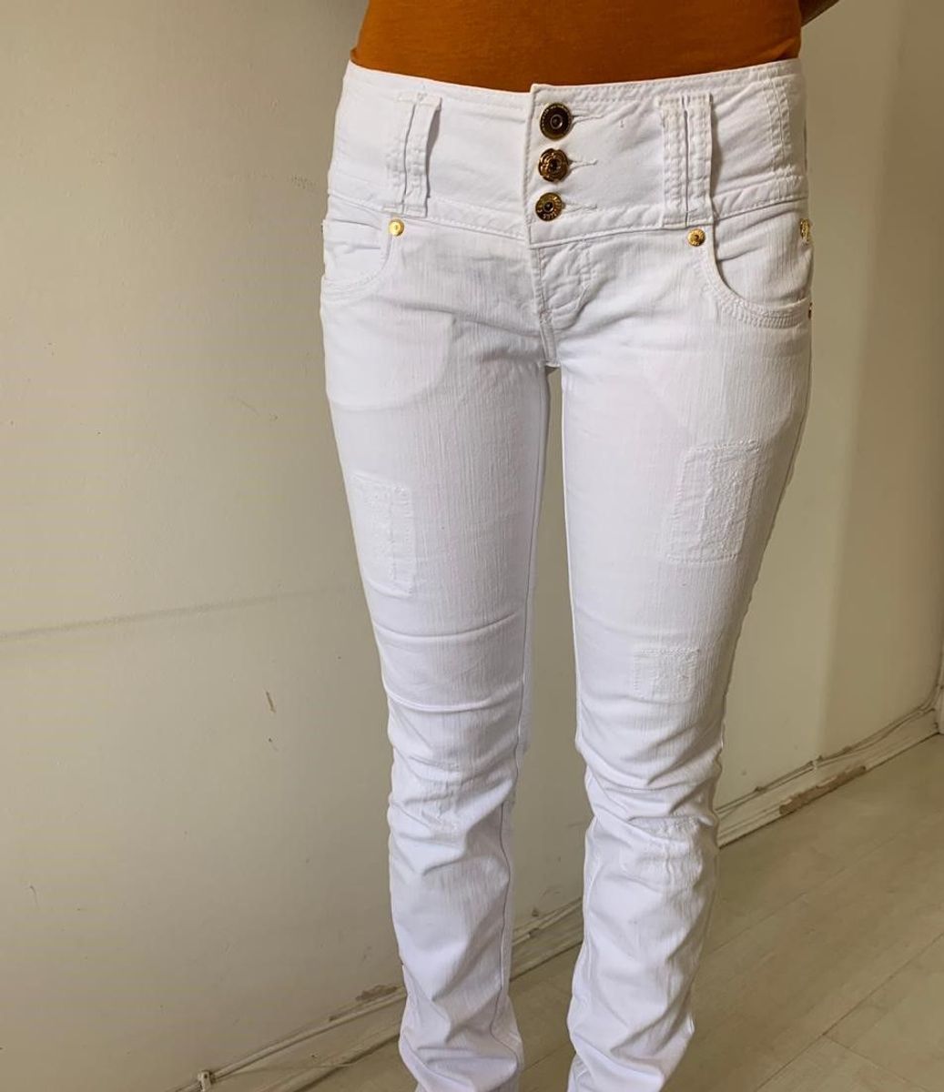 calça jeans feminina branca colcci