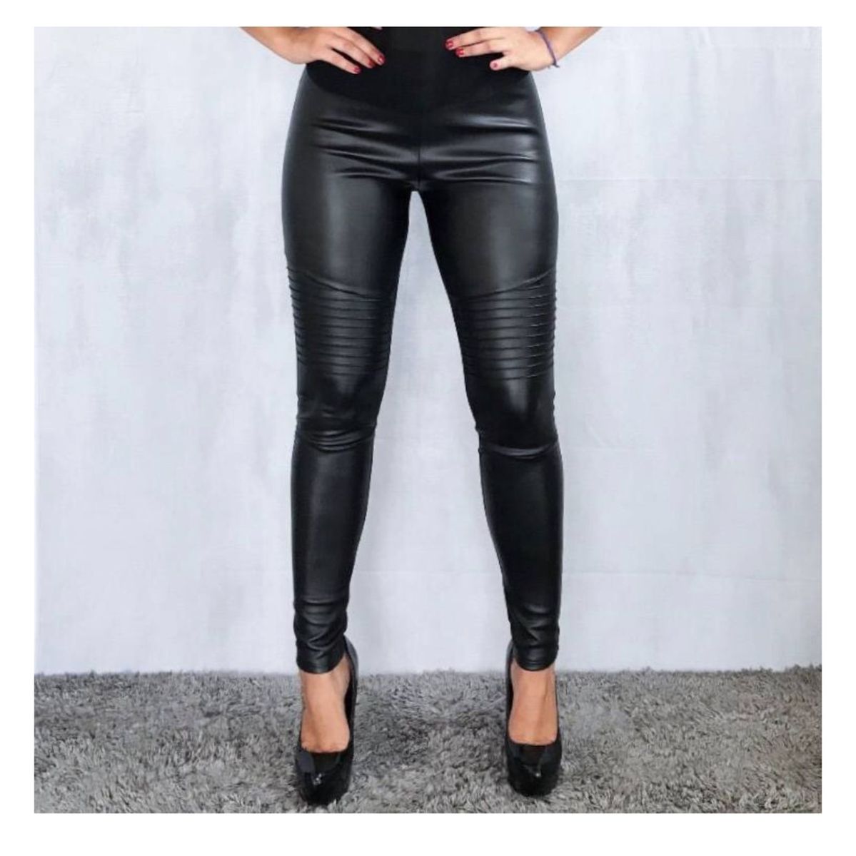 calca couro skinny