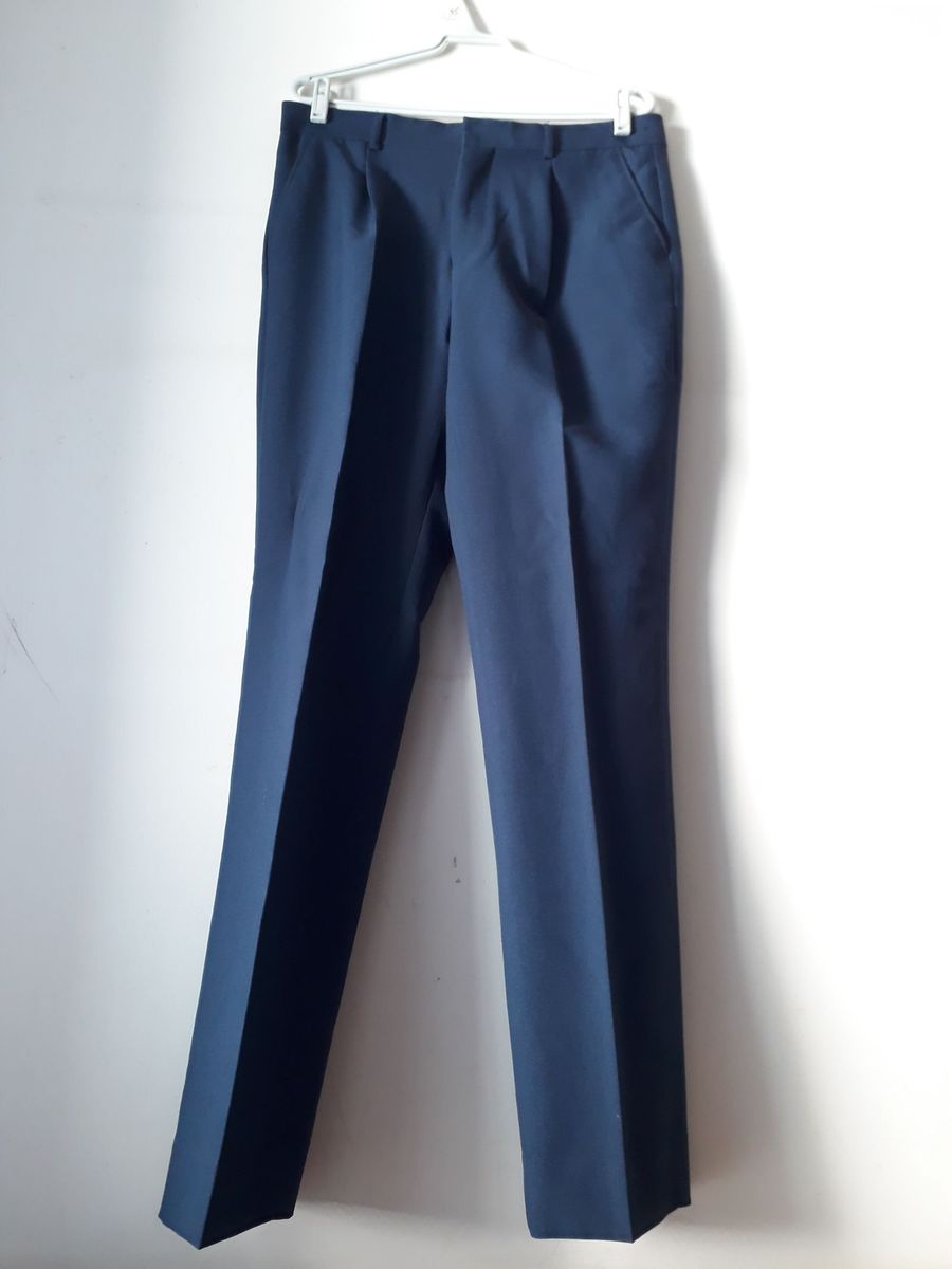 calça social azul escuro masculina