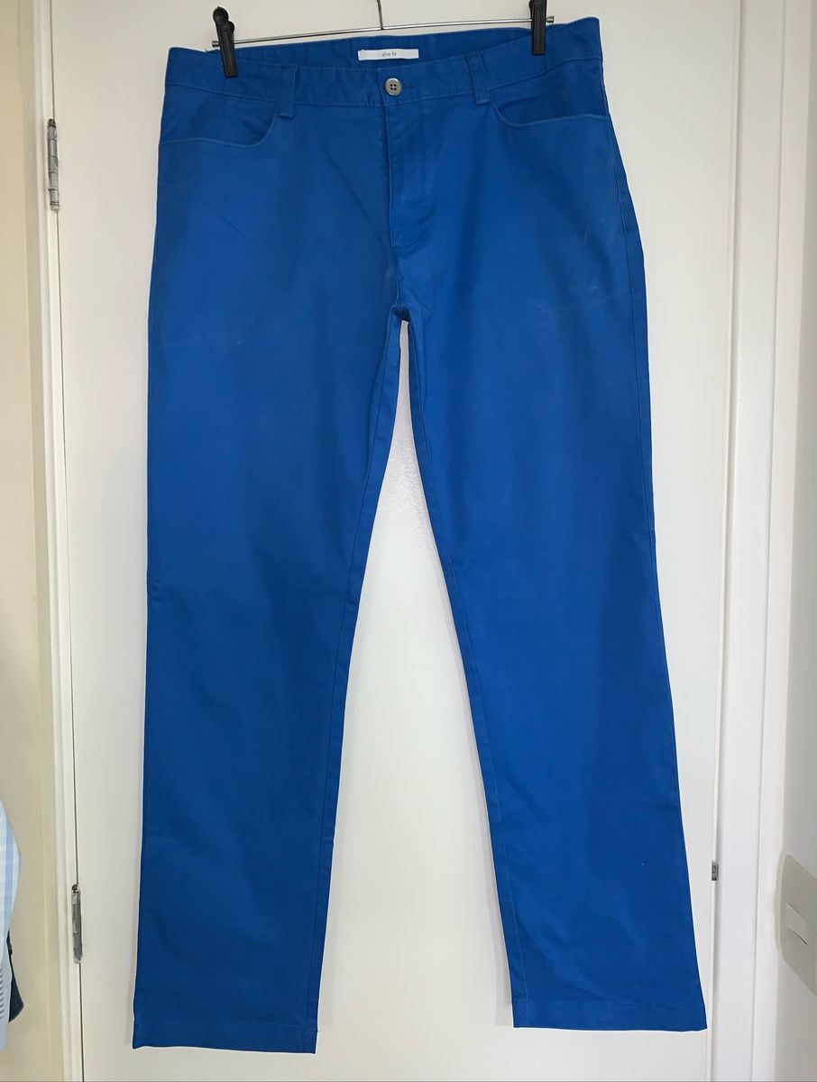 calça social azul royal masculina