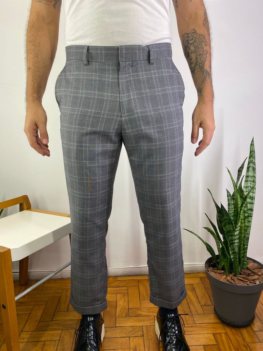 calça social xadrez