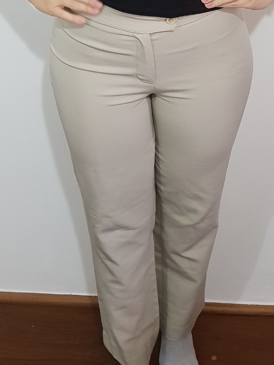 calça bege feminina social