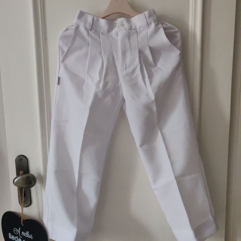 Roupa Infantil CalÃ§a Branca Menino Calça Social Branca Meninos