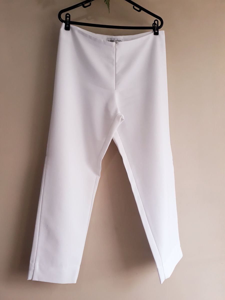 Calça Social Capri Branca com Zíper Frontal, Calça Feminina Livre Acesso  Usado 88793769