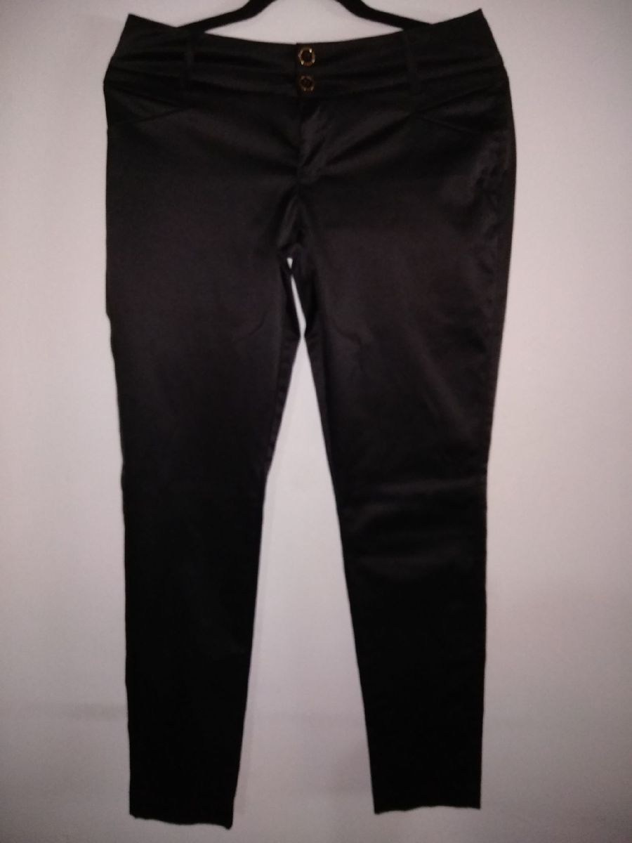 calça social feminina de cetim preta