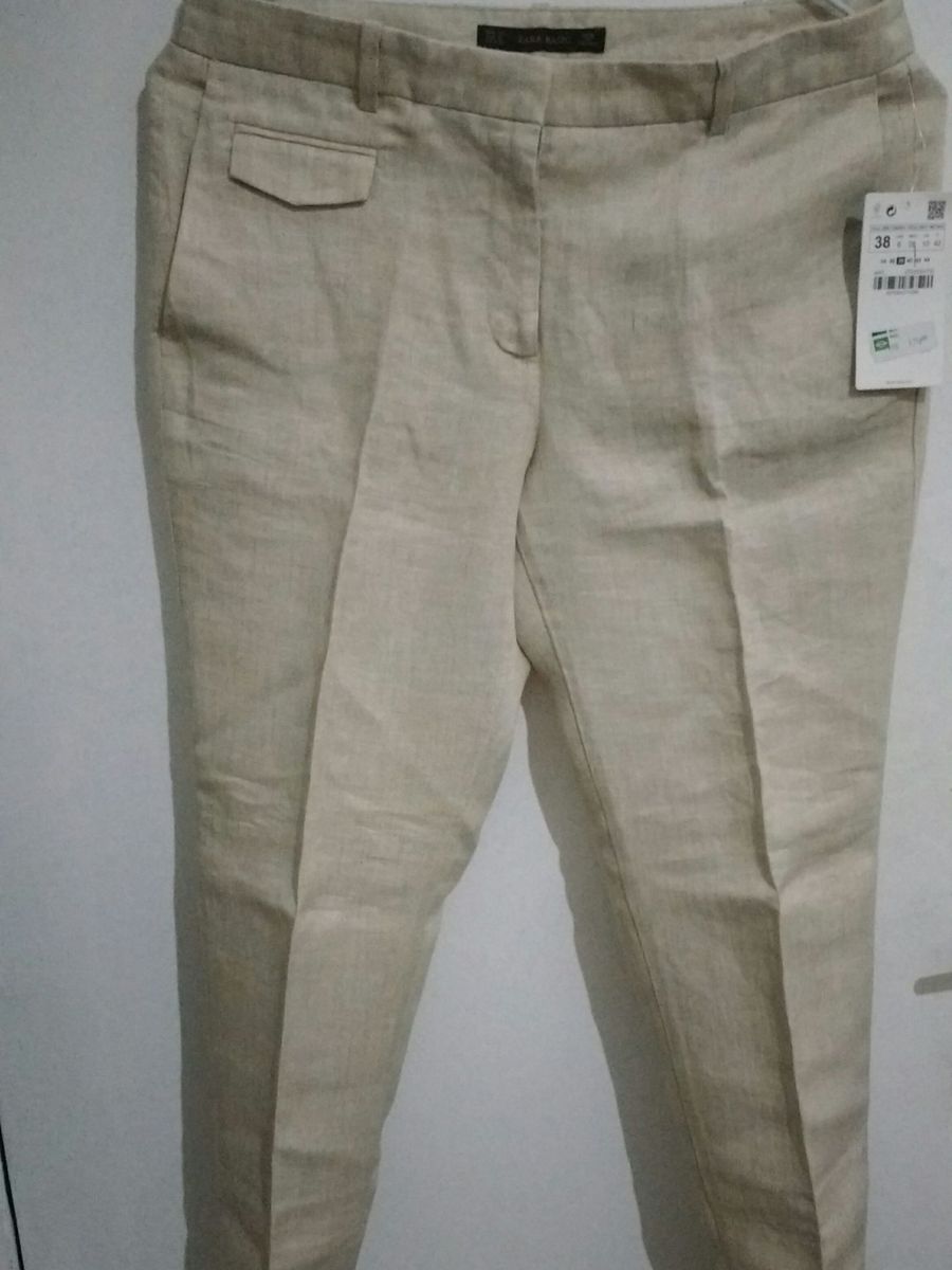 calça de linho feminina zara