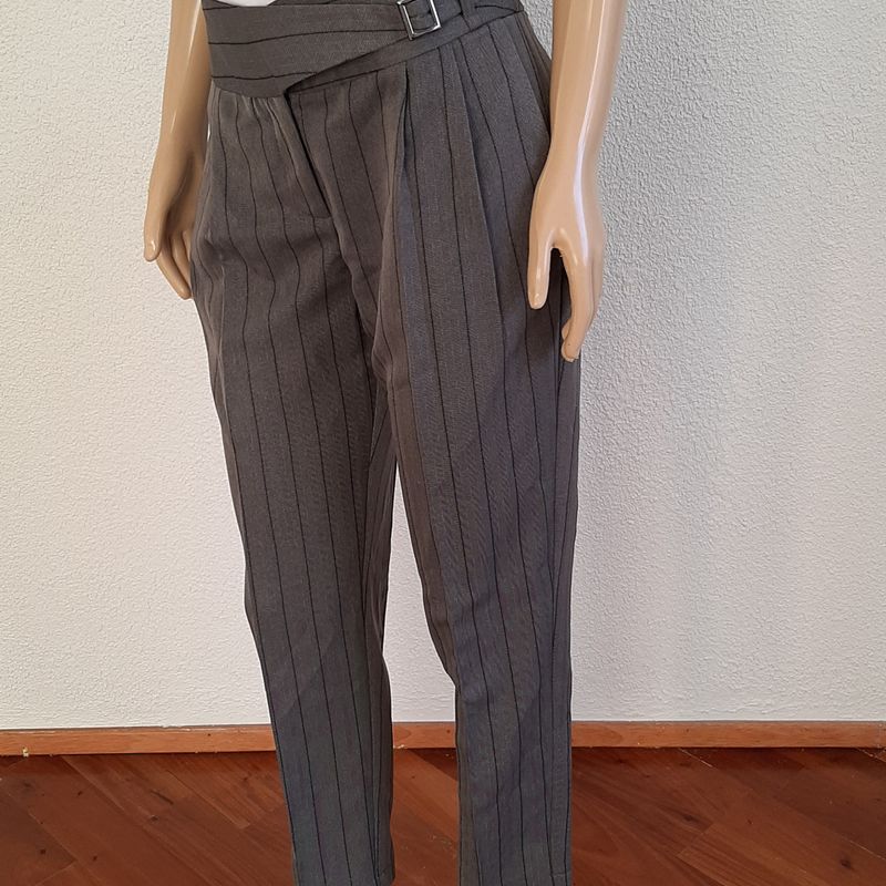 Calça social listrada store feminina