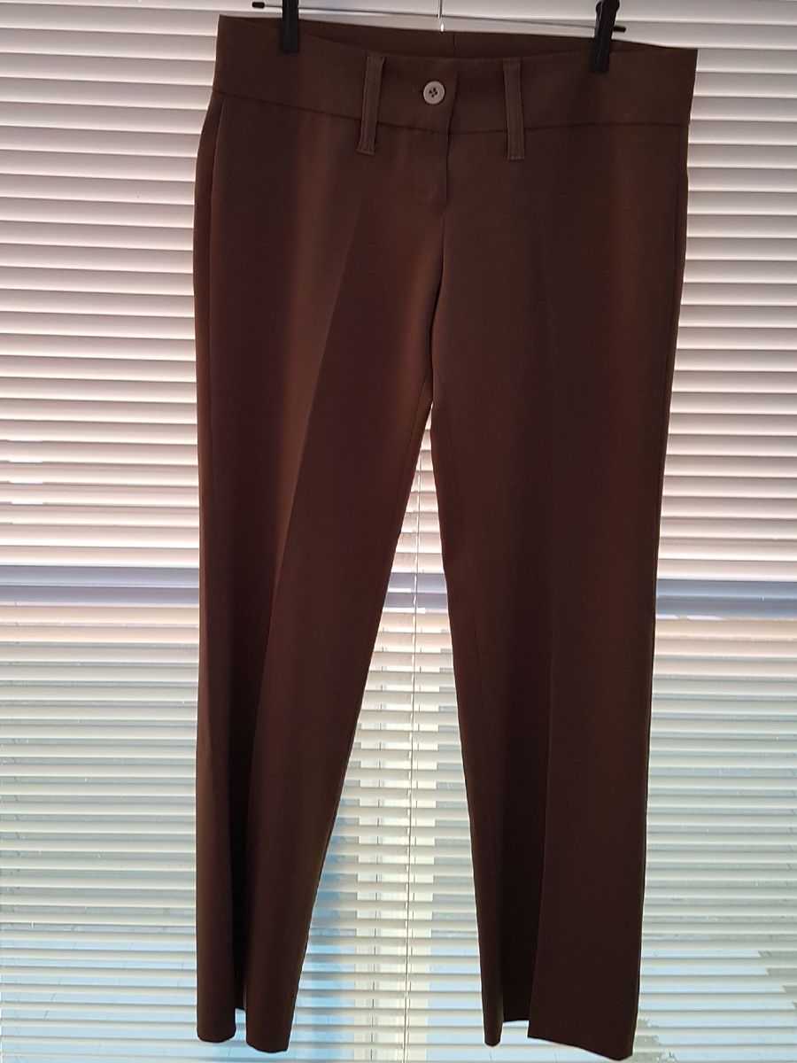 calça social marrom feminina