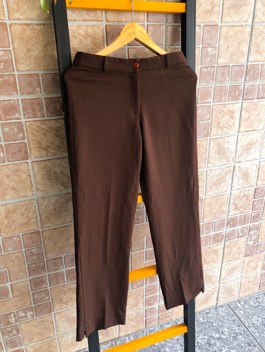 calça social marrom feminina