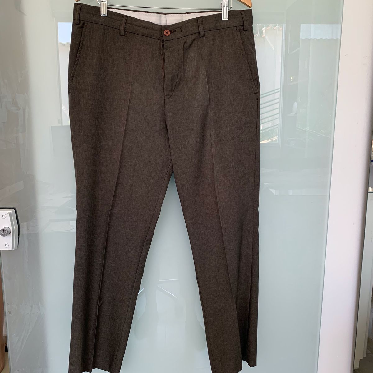 calça social masculina marrom