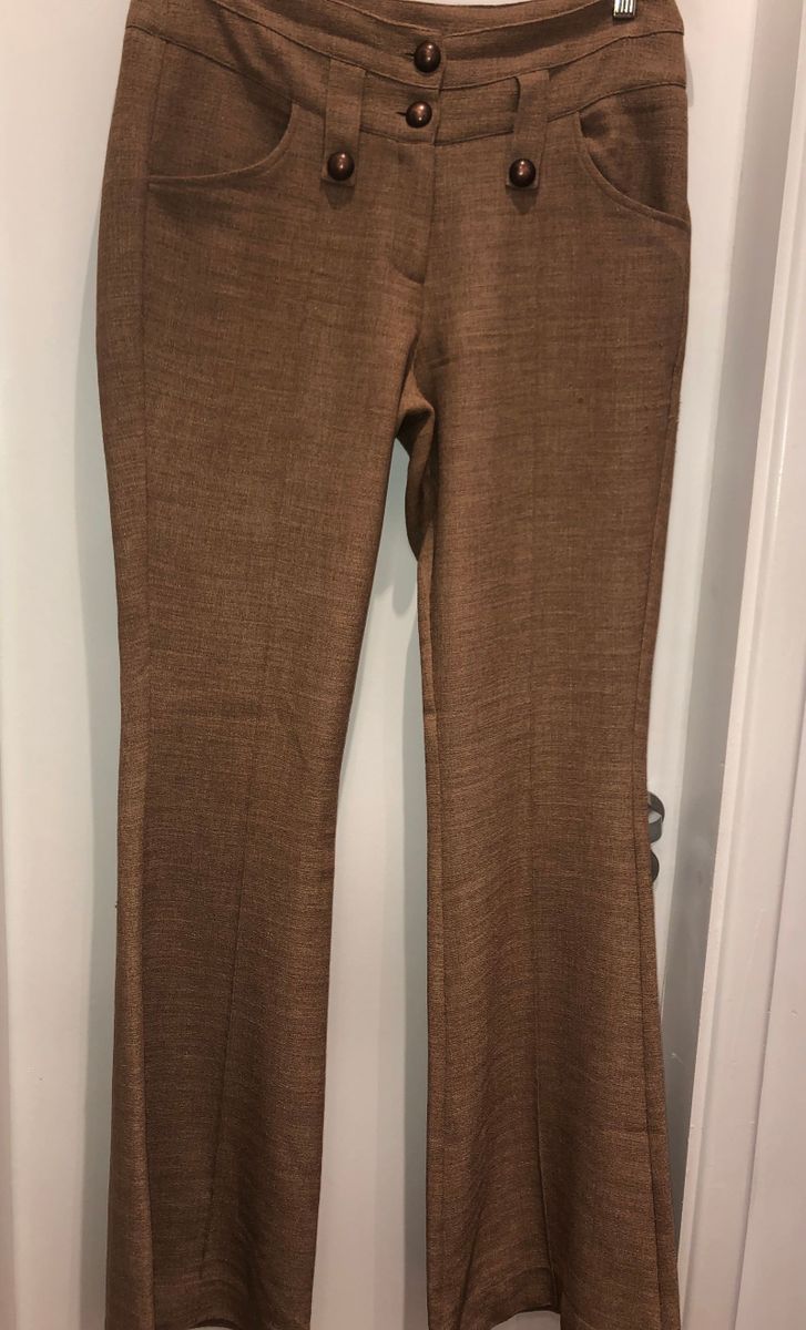 calça social marrom feminina