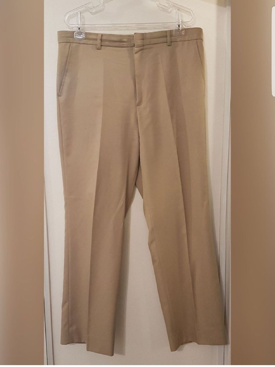calça social masculina bege