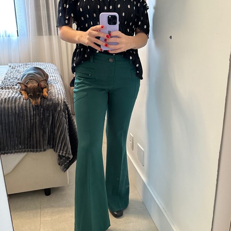 Calça social best sale verde feminina