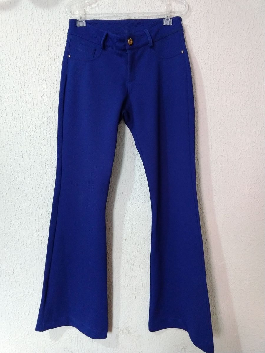 calça azul social feminina