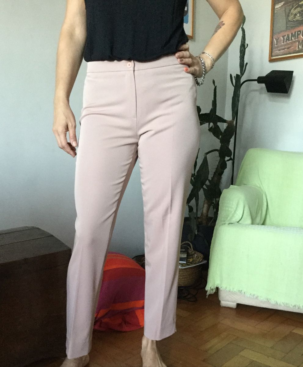 calça social feminina rosa