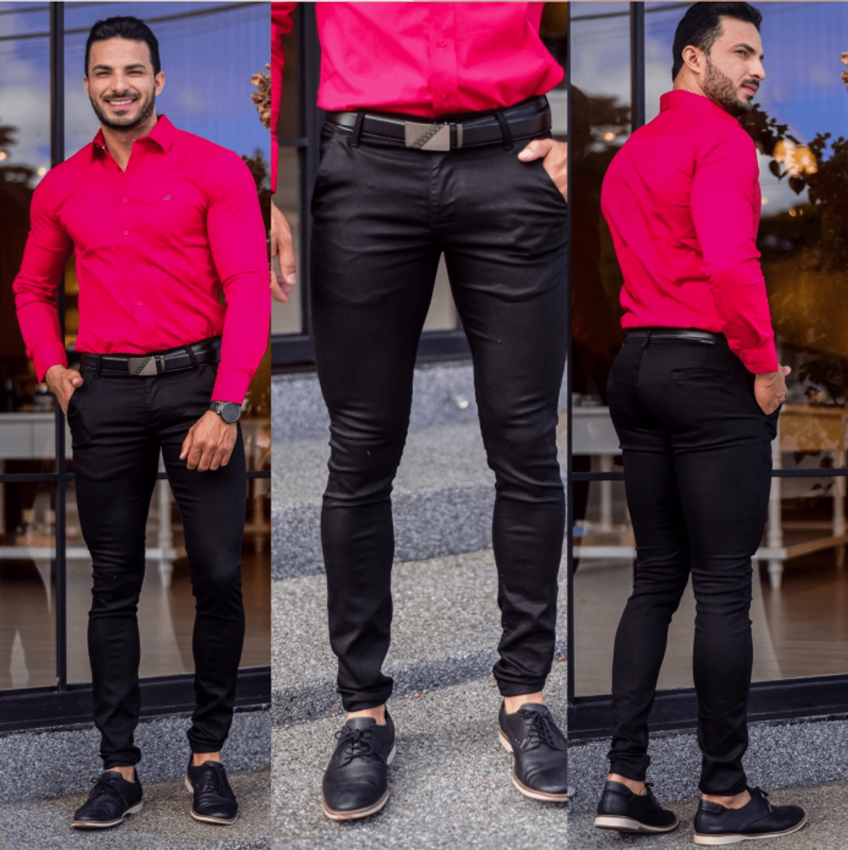 calça social sarja masculina