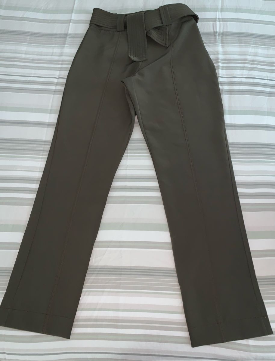 calça social verde militar