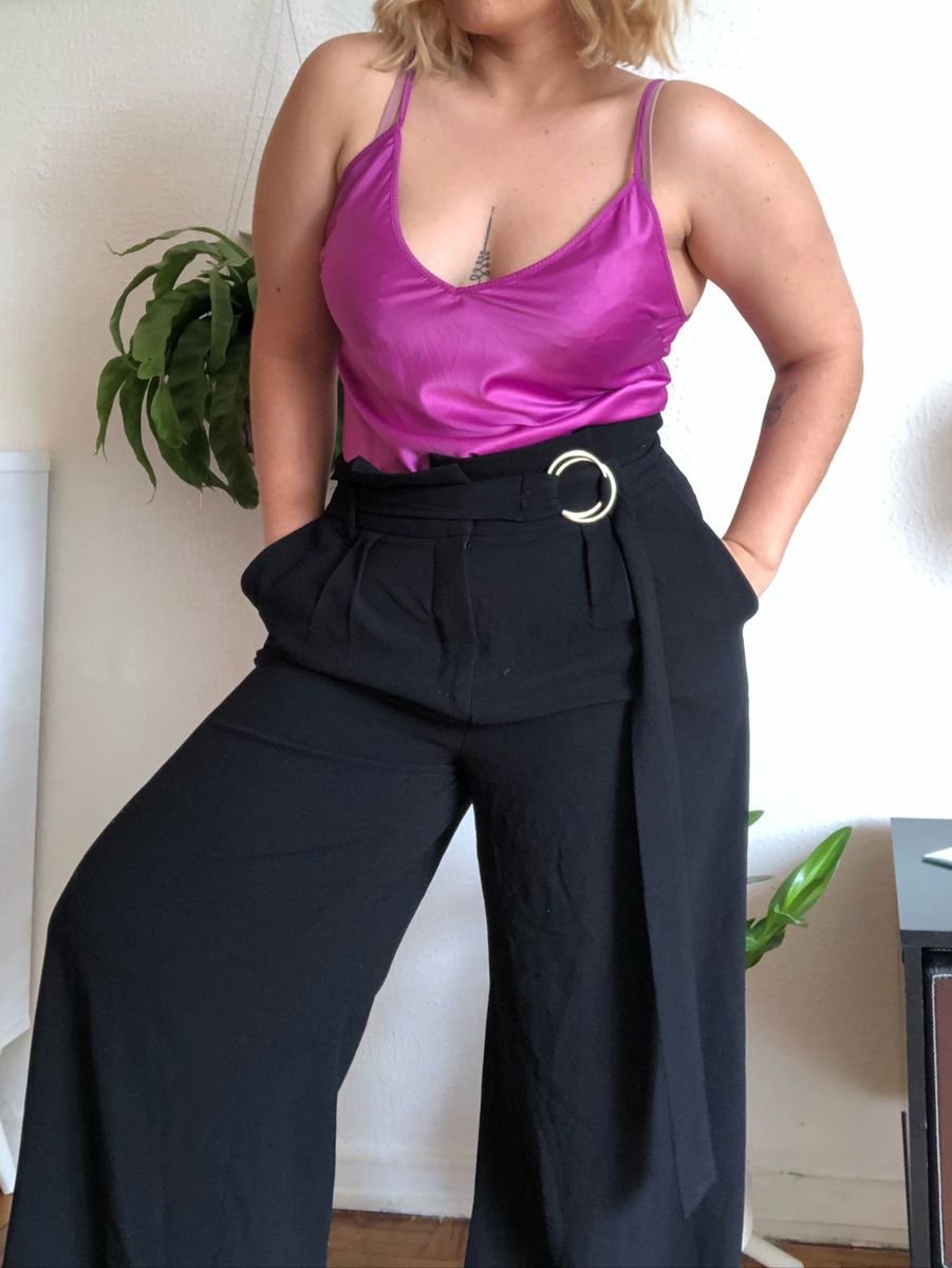 calça social feminina preta riachuelo