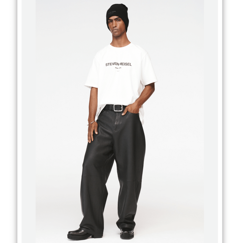 Calça Super Larga de Couro Steven Meisel Zara Limited Edition