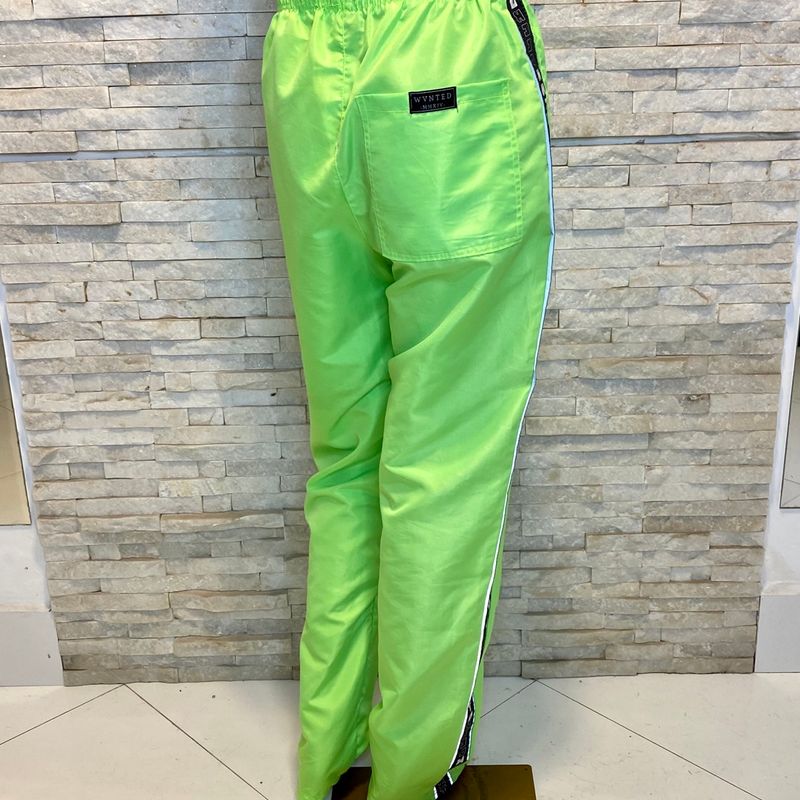 Calça Tactel Básica Feminina Street Perna Larga 494 Calça