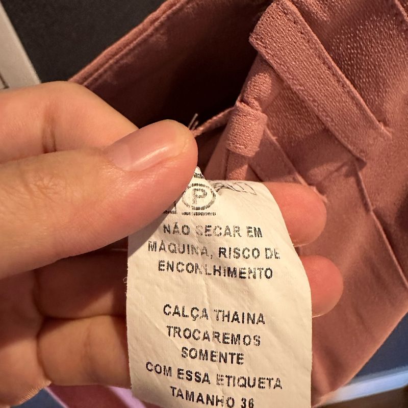 Calça Thaina Nv, Bynv, Nati Vozza, Tamanho 36, Cor Rosa Queimado