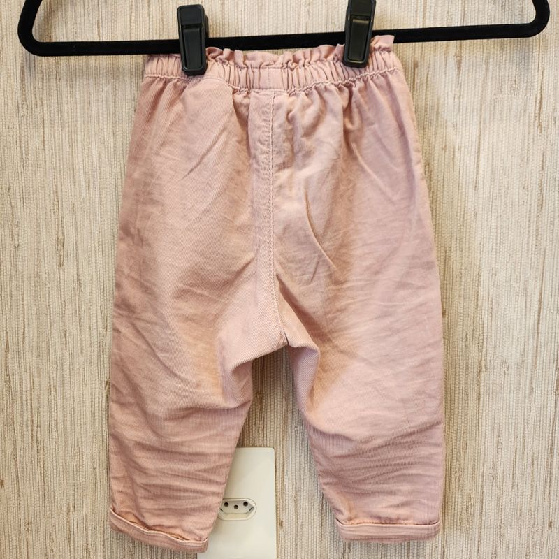 Calça curta bebe criança veludo cotelê